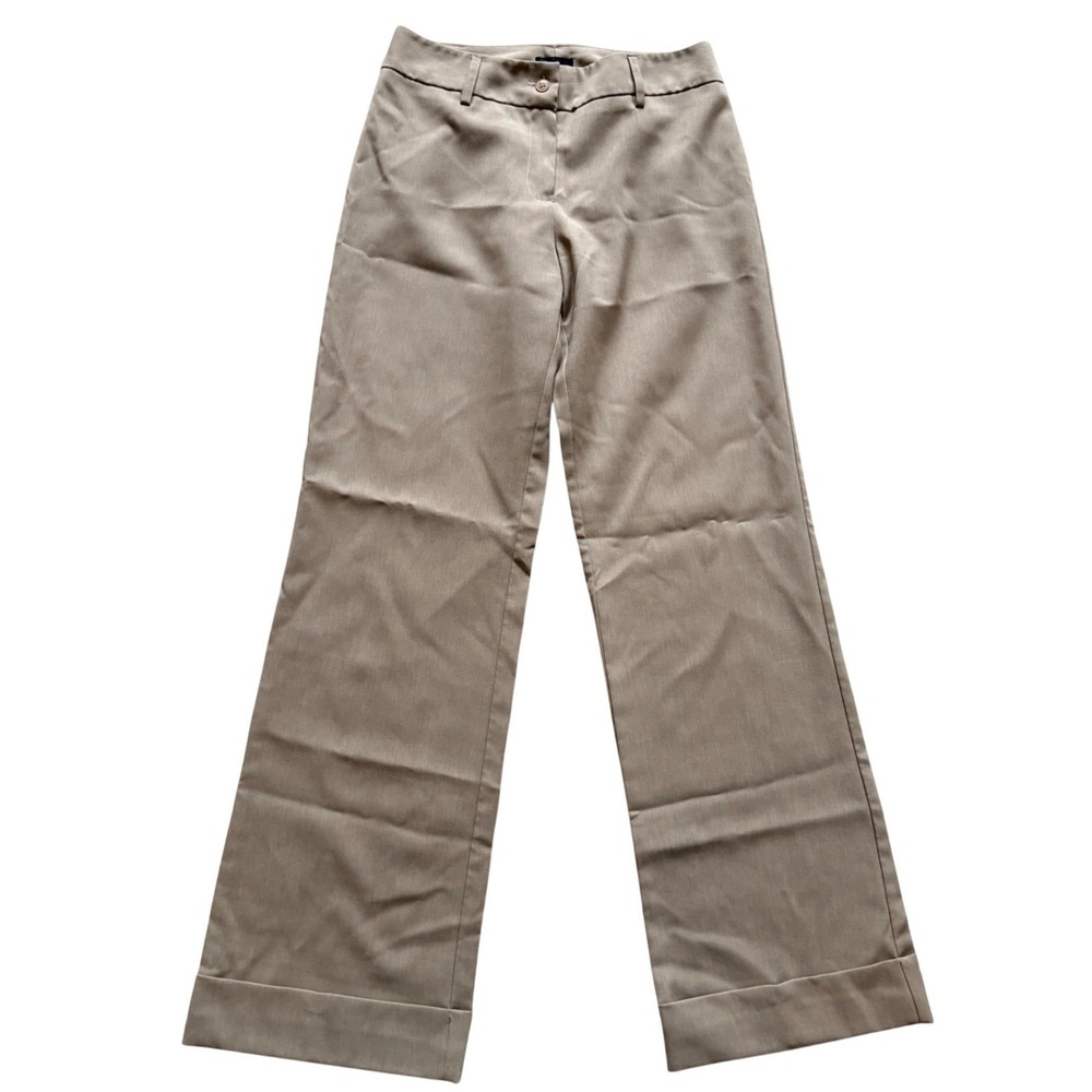 Star City Wide Leg Dress Pants Womens Size 7 Tan Cuffed Hem Professional Work